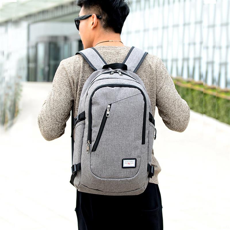 DXYIZU Tas  Ransel  dengan USB Charger Port Black 